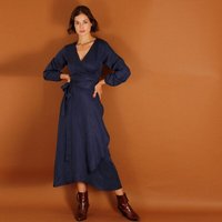 ManduTrap Langärmeliges TENCEL Wickelkleid „Tara“ – Blau oder Berry