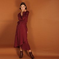 ManduTrap Langärmeliges TENCEL Wickelkleid „Tara“ – Blau oder Berry