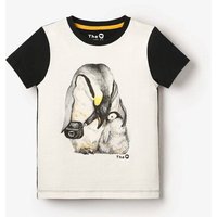 The QT veganes Kinder T-Shirt – Knuddelnde Pinguine