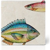 LIGARTI Fliesenuntersetzer – Fischduo Rubin nah