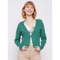 Peaces.bio - handbedruckte Biomode Ripp-Zauberjacke in Grün