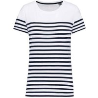 YTWOO Nachhaltiges Damen-T-Shirt mit Rundhalsausschnitt im Marine-Stil