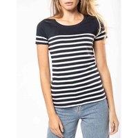 YTWOO Nachhaltiges Damen-T-Shirt mit Rundhalsausschnitt im Marine-Stil