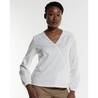 Alma & Lovis Feminine Bluse im Wickel-Look aus extra feiner Bio-Baumwolle | Wickelbluse