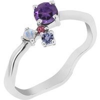 Eppi Silberner Cluster Ring mit Amethyst und Edelsteinen Roche