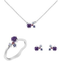 Eppi Cluster Schmuckset mit Amethysten und Edelsteinen Halli