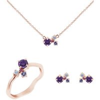 Eppi Cluster Schmuckset mit Amethysten und Edelsteinen Halli