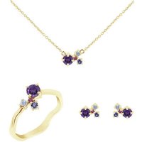 Eppi Cluster Schmuckset mit Amethysten und Edelsteinen Halli
