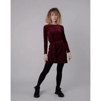 Brava Fabrics Velvet Belted Dress Prune