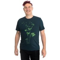 Hirschkind Männershirt "Lovely Unkraut" dunkelgrün – Made in Kenia & handbedruckt in Berlin