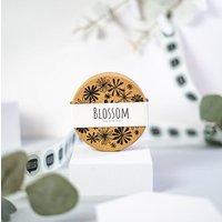 PepMelon Blossom - Schwarz-weiß Blumen Korkuntersetzer-Set