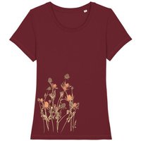 Spangeltangel Damenshirt mit Distel-Motiv aus Bio-Baumwolle, Natur-Motiv