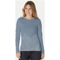 Peaces.bio - handbedruckte Biomode Langarmshirt Damen Mystic Iris
