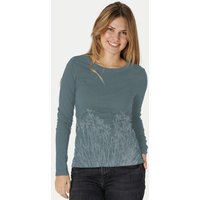 Peaces.bio - handbedruckte Biomode Langarmshirt Damen Mystic Iris