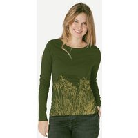 Peaces.bio - handbedruckte Biomode Langarmshirt Damen Mystic Iris