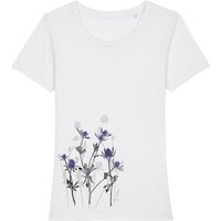 Spangeltangel Damenshirt mit Distel-Motiv aus Bio-Baumwolle, Natur-Motiv