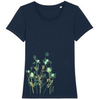 Spangeltangel Damenshirt mit Distel-Motiv aus Bio-Baumwolle, Natur-Motiv