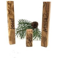 Olivenholz erleben Weihnachtskrippe "MODERN LIFE" aus Olivenholz