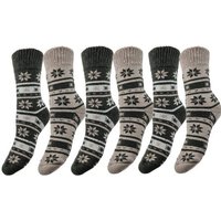 Bruno Barella Thermal Wintersocken aus Wolle im 6er Pack