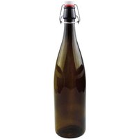 mikken Ölflasche mit Bügelverschluss 1000 ml Glasflasche braun