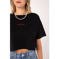 Coffee Fashion Caffé doppio | Besticktes Bio Baumwoll Crop Top