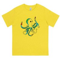 Spangeltangel Kinder-T-Shirt "Oktopus", bedruckt, Biobaumwolle
