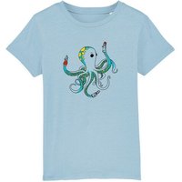Spangeltangel Kinder-T-Shirt "Oktopus", bedruckt, Biobaumwolle