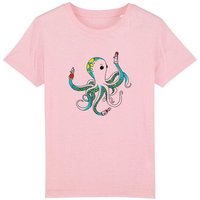 Spangeltangel Kinder-T-Shirt "Oktopus", bedruckt, Biobaumwolle
