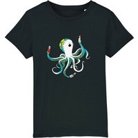 Spangeltangel Kinder-T-Shirt "Oktopus", bedruckt, Biobaumwolle
