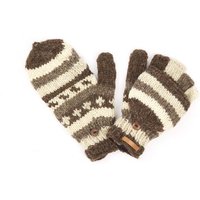 short'n'pietz Schurwollhandschuhe, handgestrickt, bunt gemustert