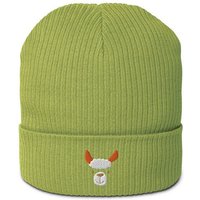 PepMelon Niedliche gestickte Lama-Mütze aus Bio-Rippstrick