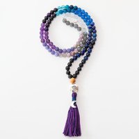 Divasya Mala-Kette "Moon Child" aus Amethyst- Mondstein- Lapislazuli (u.a.)