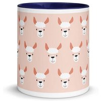 PepMelon Lama Tasse mit Farbe innen, Be Llamazing, lustige Lama Weihnachtstasse