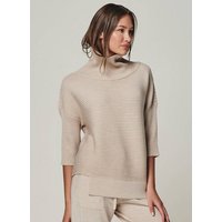 YOU LOOK PERFECT 100% Merino asymmetrischer Rollkragen-Strickpullover "Bailey"