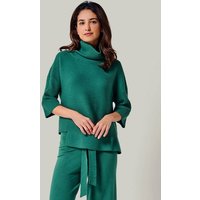 YOU LOOK PERFECT 100% Merino asymmetrischer Rollkragen-Strickpullover "Bailey"