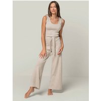 YOU LOOK PERFECT Merino Loungewear Set "Stricktop Blossom & weite Strickhose Bailey"