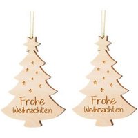 ReineNatur Weihnachtsbaum – Anhänger - Zirbe – Frohe Weihnachten – 2er-Set
