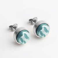 ALEXASCHA Edelstahl Ohrstecker mit Glasstein | Silber