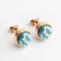 ALEXASCHA Edelstahl Ohrstecker mit Glasstein | Roségold