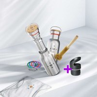 ÖKO FOXBOXX Flasche isol. matt - 350ml - 1000ml Teesieb & Sportcap Bürste Karabiner