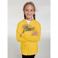 Peaces.bio - handbedruckte Biomode Kinder Zip-Hoodie Windy Tree