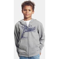Peaces.bio - handbedruckte Biomode Kinder Zip-Hoodie Windy Tree