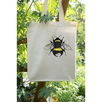Hirschkind Fashion-Bag "Erdhummel" naturfarben- handbedruckt