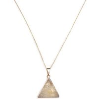 Crystal and Sage Zitrin Dreieck Halskette, vergoldet
