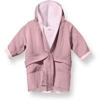 Mababu Bademantel Kinder mit Kapuze | 100% GOTS Bio-Baumwolle mit 2 Taschen und Gürtel | 1-6 Jahre | 4 Farben | Baby Bademantel