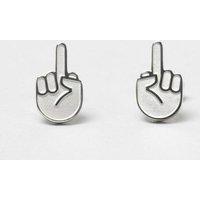 Fyngers Ohrstecker aus chirurgischen Edelstahl hochglanzpoliert - Modell F*CK YOU