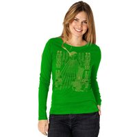 Peaces.bio - handbedruckte Biomode Langarmshirt Damen Sonnenscheibe Aton