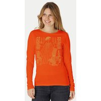 Peaces.bio - handbedruckte Biomode Langarmshirt Damen Sonnenscheibe Aton