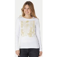 Peaces.bio - handbedruckte Biomode Langarmshirt Damen Sonnenscheibe Aton