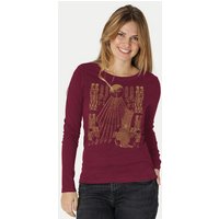Peaces.bio - handbedruckte Biomode Langarmshirt Damen Sonnenscheibe Aton